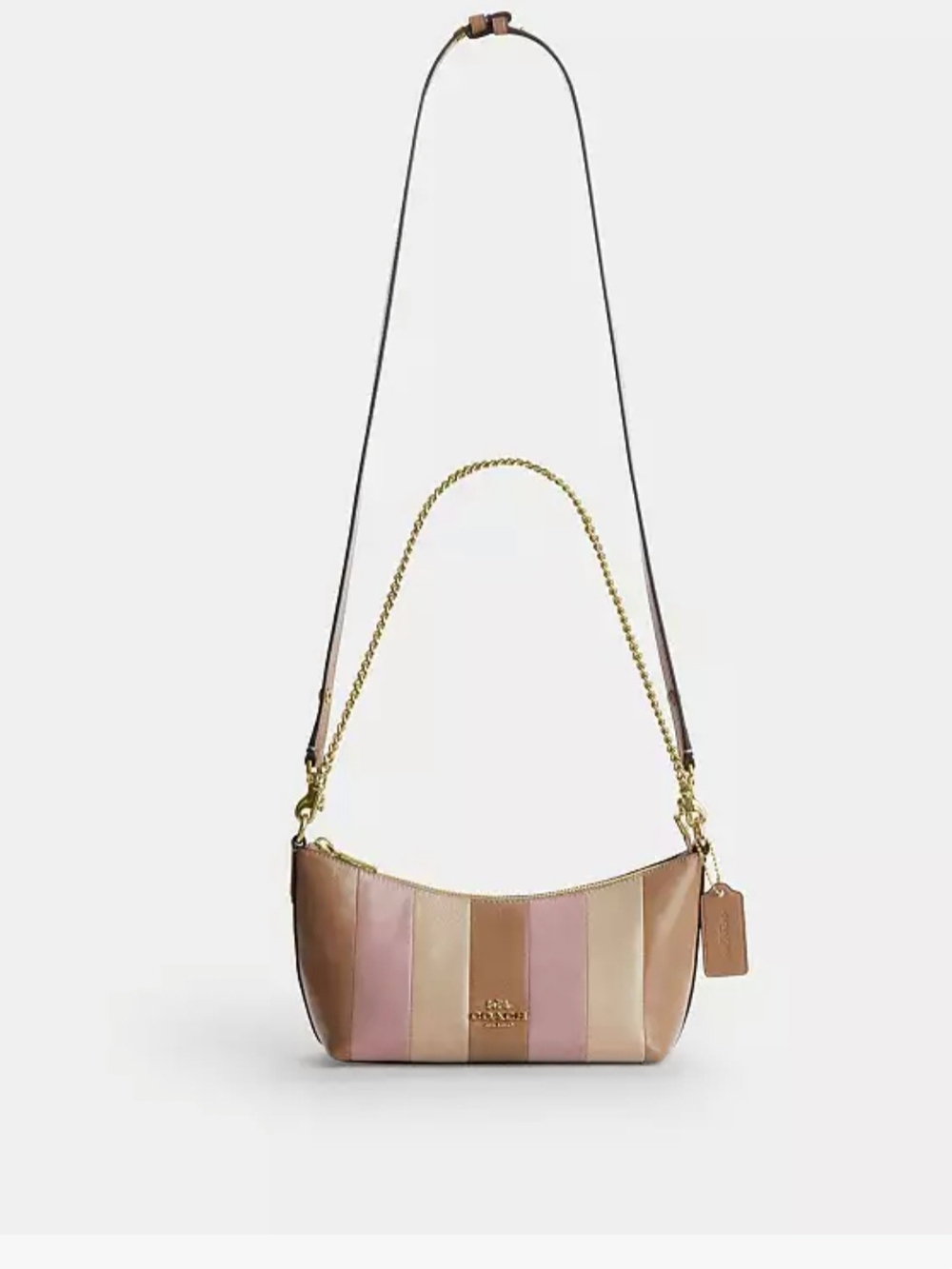 Coach Caitlin With Striped Patchwork & Adjustable Strap - Picture 4 of 4